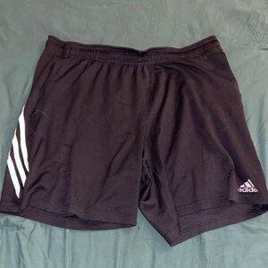 adidas Black Men's Athletic Shorts with White Stripes